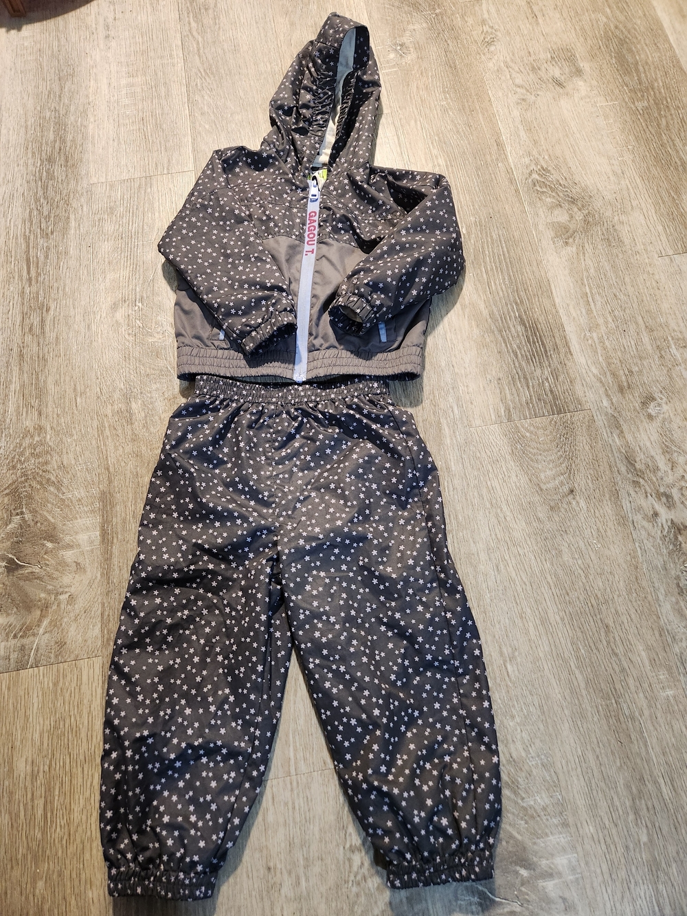Toddler Girl Gray Star-Print Rain Set